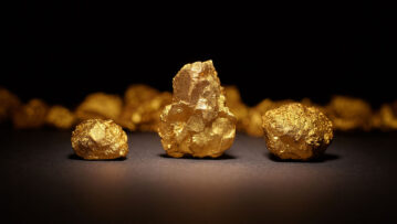 Closeup of big gold nuggets, finance concept